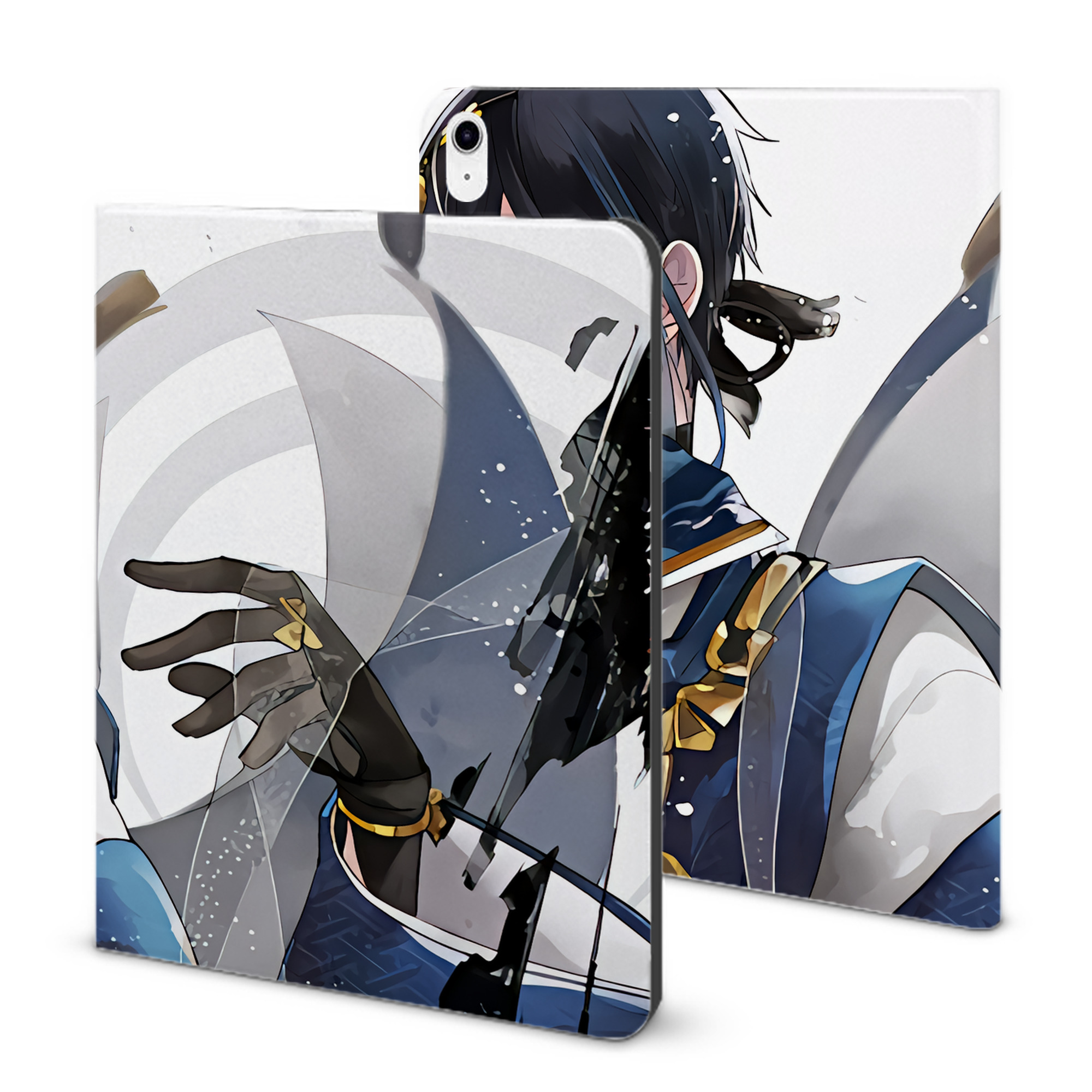 （画像用） 刀剣乱舞 Touken Ranbu IPad ケース ブック型 PUレザー TPU 耐衝撃 軽量 薄型 ペン収納なし 全面保護 IPad 各モデル対応